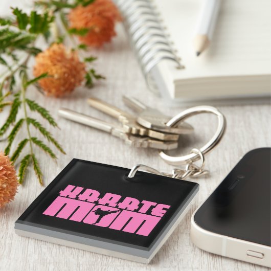 Karate mam Roze Sleutelhanger (Voorkant Rechts)