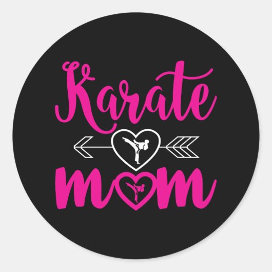 Karate Mama Funny Proud Karate mama Ronde Sticker (Voorkant)