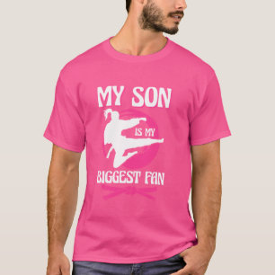 Karate mama Mijn zoon is mijn grootste fan van vec T-shirt