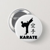 karate man chinese symbolen pictogram ronde button 5,7 cm (Voorkant /achterkant)