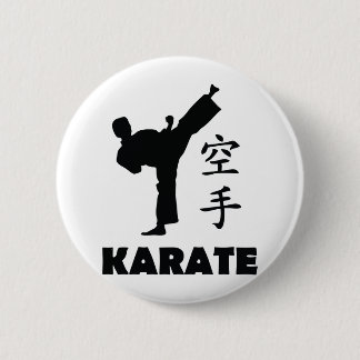 karate man chinese symbolen pictogram ronde button 5,7 cm