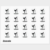 karate man chinese symbolen pictogram ronde sticker (Vel)