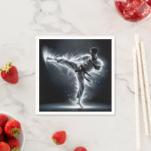 Karate Man met Neon Energy Light Trails Servet (Insitu)