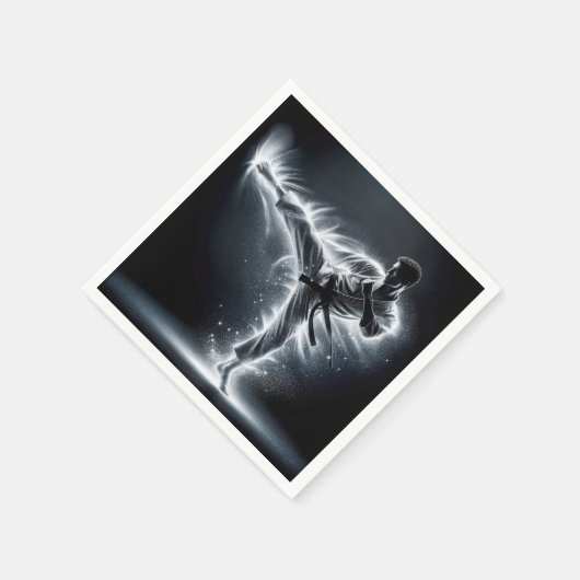 Karate Man met Neon Energy Light Trails Servet (Hoek)