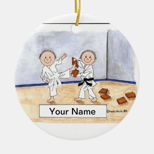 Karate - Mannelijk & Mannelijk Keramisch Ornament (Voorkant)
