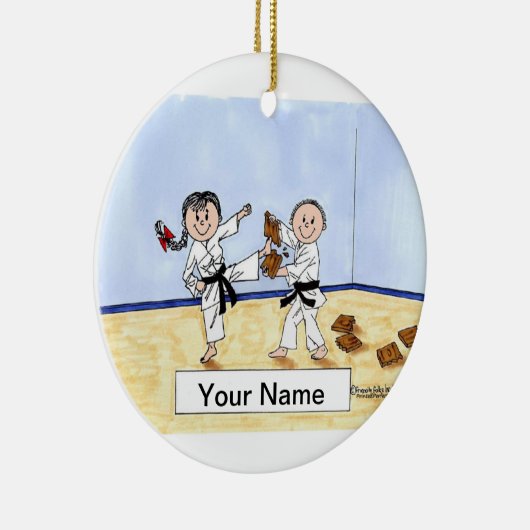 Karate - Mannelijk & Vrouw Keramisch Ornament (Rechts)