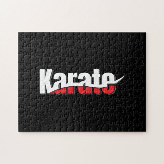 Karate Martial Arts Abstract Swish Legpuzzel (Horizontaal)