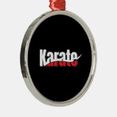 Karate Martial Arts Abstract Swish Metalen Ornament (Rechts)
