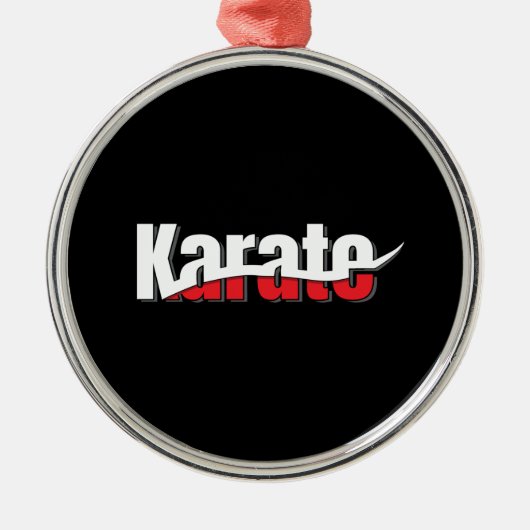 Karate Martial Arts Abstract Swish Metalen Ornament (Voorkant)