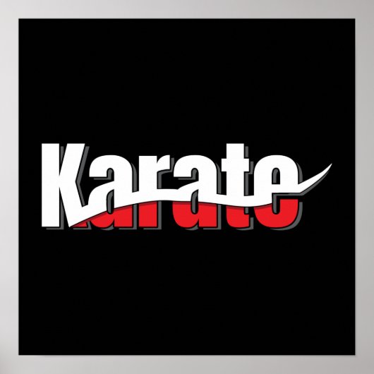 Karate Martial Arts Abstract Swish Poster (Voorkant)