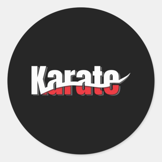 Karate Martial Arts Abstract Swish Ronde Sticker (Voorkant)