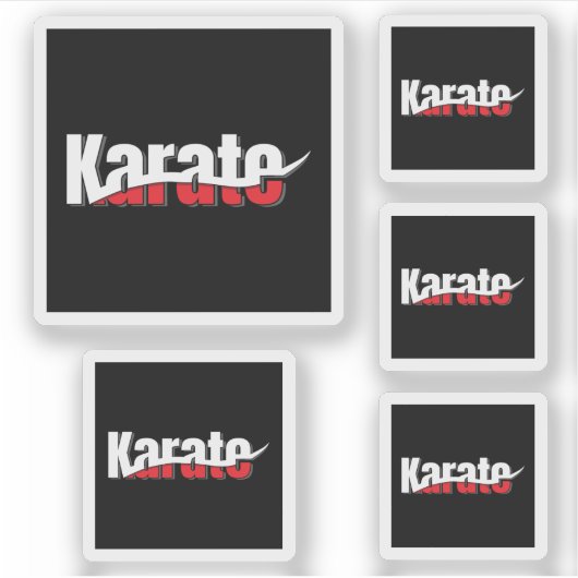 Karate Martial Arts Abstract Swish Sticker (Voorkant)
