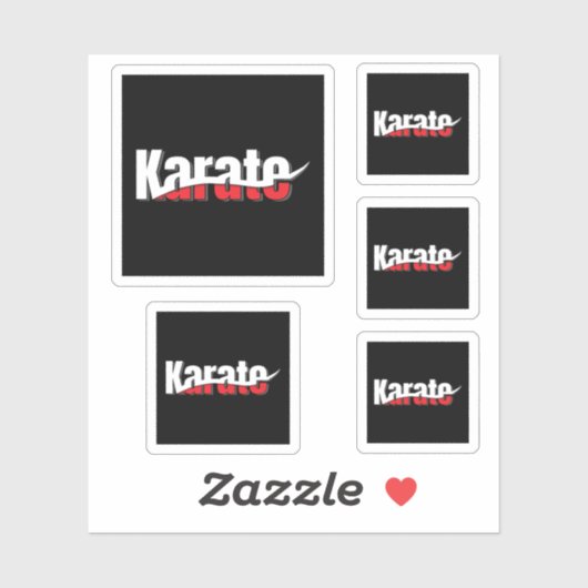 Karate Martial Arts Abstract Swish Sticker (Vel)
