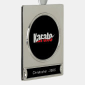 Karate Martial Arts Abstract Swish Verzilverd Banner Ornament (Rechts)