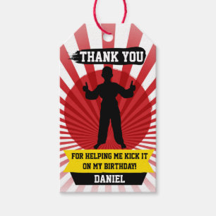 Karate Martial Arts Birthday Party Gift Labels Cadeaulabel