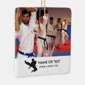Karate Martial Arts Custom Foto, Text Kerstmis Keramisch Ornament (Rechts)