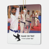 Karate Martial Arts Custom Foto, Text Kerstmis Keramisch Ornament (Links)
