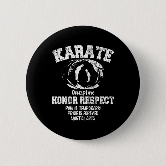 Karate Martial Arts Definitie Grappig Black Belt G Ronde Button 5,7 Cm (Voorkant)