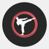 Karate Martial Arts Essence Ronde Sticker (Voorkant)