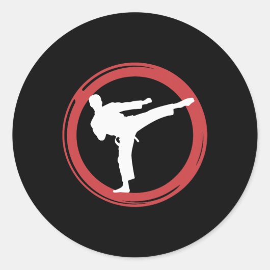 Karate Martial Arts Essence Ronde Sticker (Voorkant)