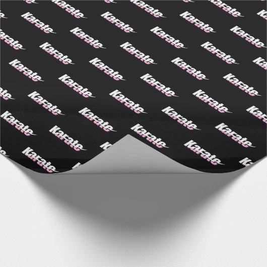Karate Martial Arts Girly Pink Cadeaupapier (Hoek)