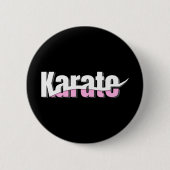 Karate Martial Arts Girly Pink Ronde Button 5,7 Cm (Voorkant)