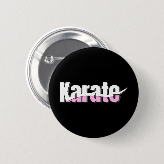 Karate Martial Arts Girly Pink Ronde Button 5,7 Cm (Voorkant /achterkant)