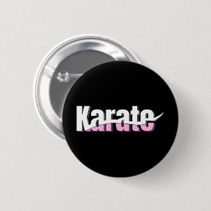 Karate Martial Arts Girly Pink Ronde Button 5,7 Cm