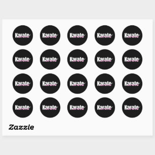 Karate Martial Arts Girly Pink Ronde Sticker