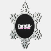 Karate Martial Arts Girly Pink Tin Sneeuwvlok Ornament (Rechts)