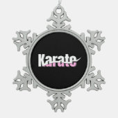 Karate Martial Arts Girly Pink Tin Sneeuwvlok Ornament (Voorkant)