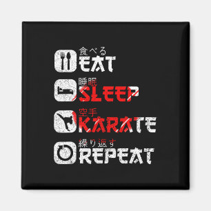 Karate Martial Arts Japanse Sun Eat Sleep Karate Magneet