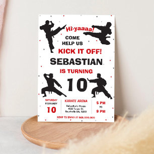 Karate Martial Arts Jongens Verjaardagsuitnodiging Kaart
