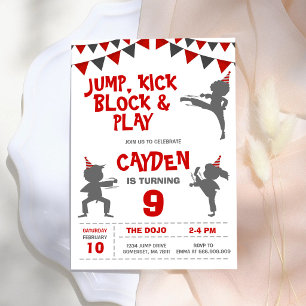 Karate Martial Arts Jongens Verjaardagsuitnodiging Kaart