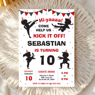 Karate Martial Arts Jongens Verjaardagsuitnodiging Kaart