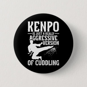 Karate Martial Arts Meisje Lady Kenpo School Fight Ronde Button 5,7 Cm