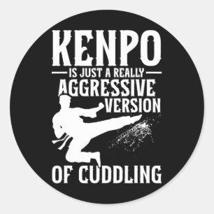 Karate Martial Arts Meisje Lady Kenpo School Fight Ronde Sticker