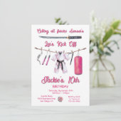 Karate Martial Arts Meisje Verjaardagsfeest Kaart (Staand voorkant)