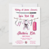 Karate Martial Arts Meisje Verjaardagsfeest Kaart (Voorkant)