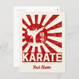 Karate Martial Arts met Japans  ontwerp Feestdagenkaart