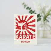 Karate Martial Arts met Japans  ontwerp Feestdagenkaart (Staand voorkant)