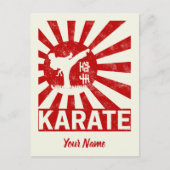 Karate Martial Arts met Japans  ontwerp Feestdagenkaart (Voorkant)