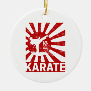 Karate Martial Arts met Japans  ontwerp Keramisch Ornament
