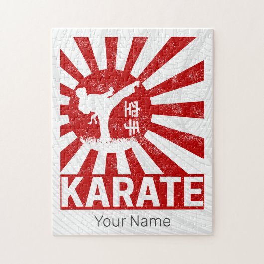 Karate Martial Arts met Japans  ontwerp Legpuzzel (Verticaal)