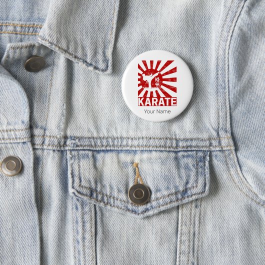 Karate Martial Arts met Japans ontwerp Ronde Button 5,7 Cm (In situ)