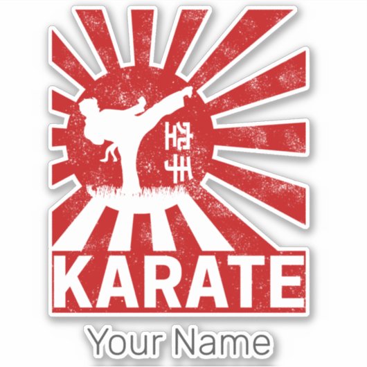 Karate Martial Arts met Japans  ontwerp Sticker (Voorkant)