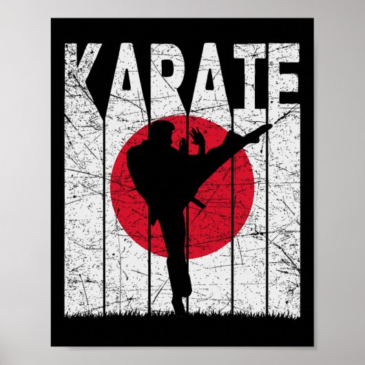 Karate Martial Arts Retro Karate Japans Poster (Voorkant)