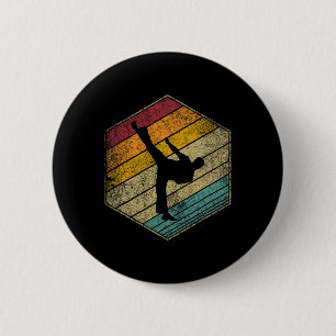 Karate Martial Arts Retro Stijl Vintage 70s 80s 90 Ronde Button 5,7 Cm