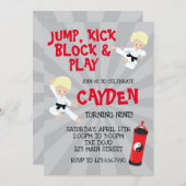 Karate Martial Arts Rode en Zwarte verjaardag Uitn Kaart (Voorkant / Achterkant)