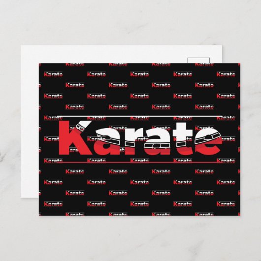 Karate Martial Arts Rood Briefkaart (Voorkant / Achterkant)